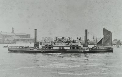Woolwich Ferry: trajekt na řece, 1896 od English Photographer