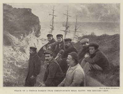 Vrak francouzského barque poblíž Christchurch Head, Hants, The Rescued Crew od English Photographer