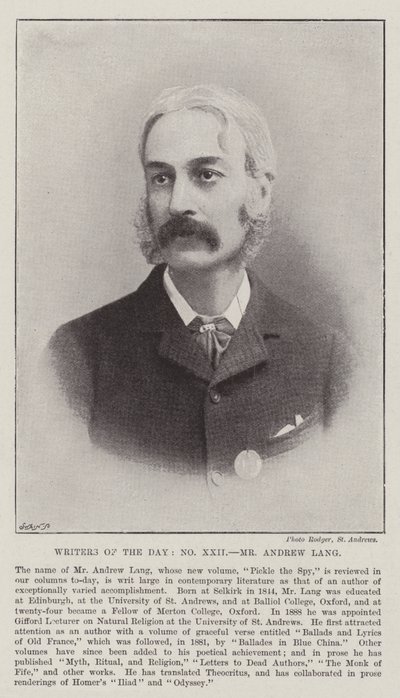 Spisovatelé dne, pan Andrew Lang od English Photographer