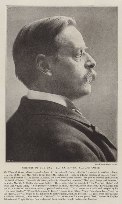 Spisovatelé dne, pan Edmund Gosse od English Photographer