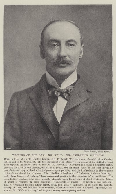 Spisovatelé dne, pan Frederick Wedmore od English Photographer