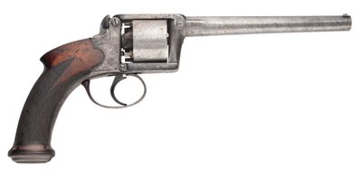 100-ti raný patent Moore & Harris, šestiranný samonatahovací perkusní revolver, 1853 od English School