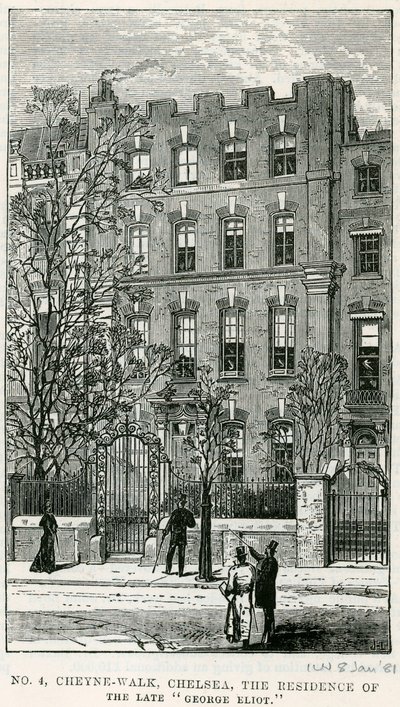 4 Cheyne Walk, Chelsea, sídlo zesnulého George Eliota od English School