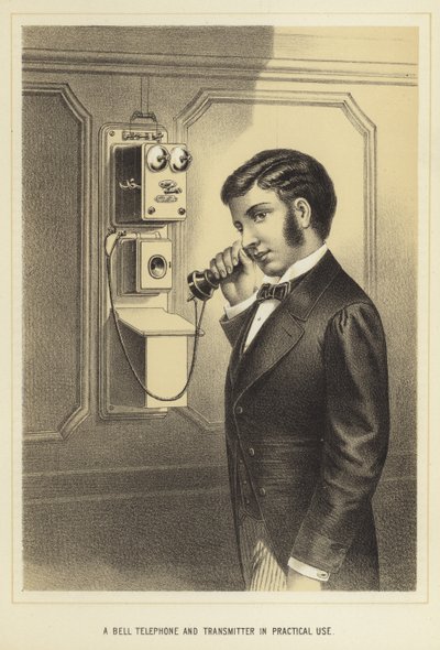 Telefon a vysílač Bell v praktickém použití od English School