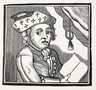 A Brief Relation of the Adventures of M. Bamfyeld Moore Carew, ilustrace z knihy Chap-books of the Eighteenth Century od Johna Ashtona, vyd. 1882 od English School