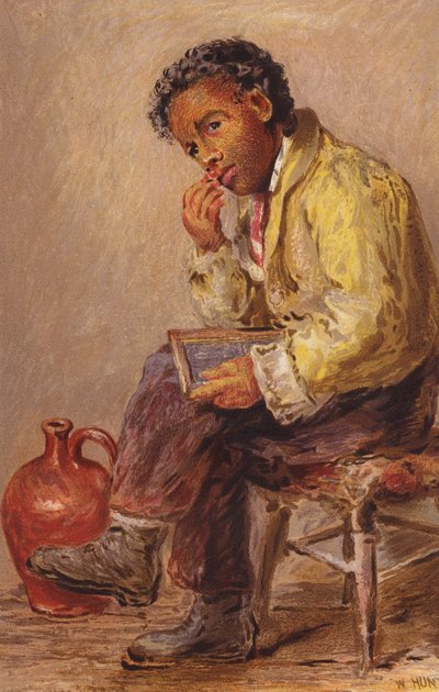 Hnědá studie (barevná litografie) od English School