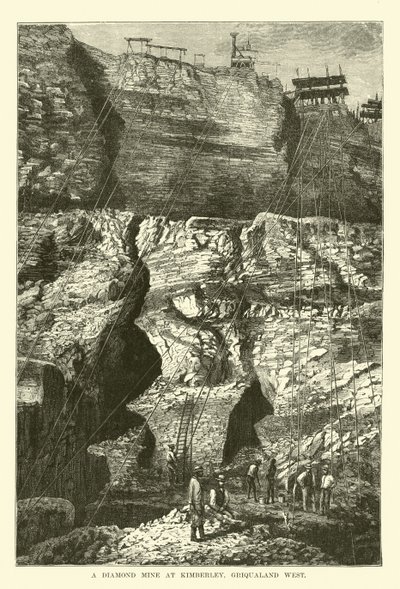 Diamantový důl v Kimberley, Griqualand West od English School