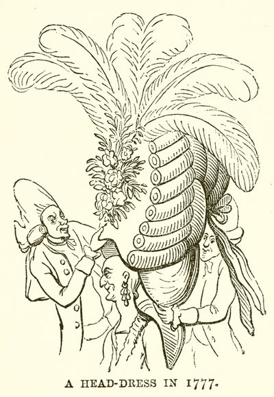 Pokrývka hlavy v roce 1777 od English School