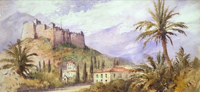 Hill Fort v pohoří Atlas, cca 1860-70 (akvarel na papíře) od English School