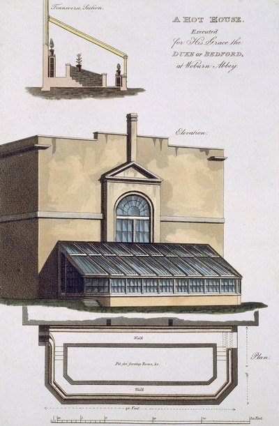 Horký dům popravený za jeho Grace vévodu z Bedfordu v opatství Woburn, 1806 od English School
