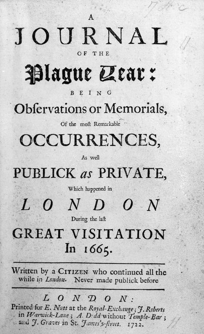 Deník z morového roku 1665 od English School