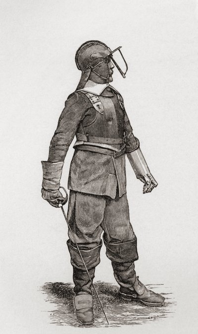 Lehký jezdec z doby Olivera Cromwella z „Krátké historie anglického lidu“ od J. R. Greena, vydaného v roce 1893 od English School