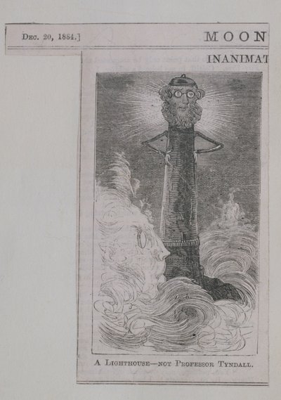 A Lighthouse - ne profesor Tyndall, z Moonshine, publikováno 20. prosince 1884 (dřevoryt) od English School