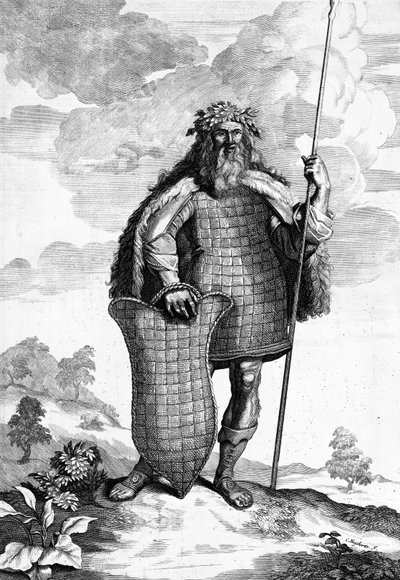 Markoman, vyrytý Cornelisem Huybertsem, ilustrace ke komentářům Caesars, přeložený do angličtiny Williamem Duncanem, publikováno 1753 od English School