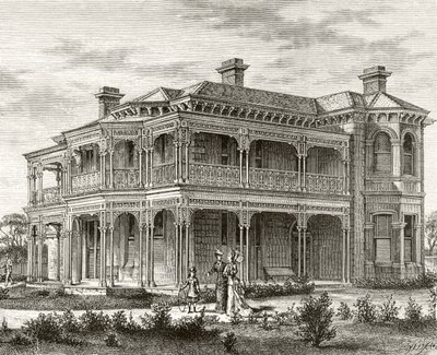 Dům na předměstí Melbourne, kolem roku 1880, z 
