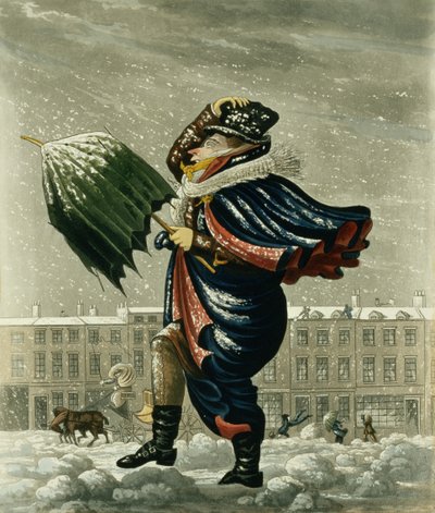 Veselé Vánoce a šťastný nový rok v Londýně, vyryl G. Hunt, 1827 od English School