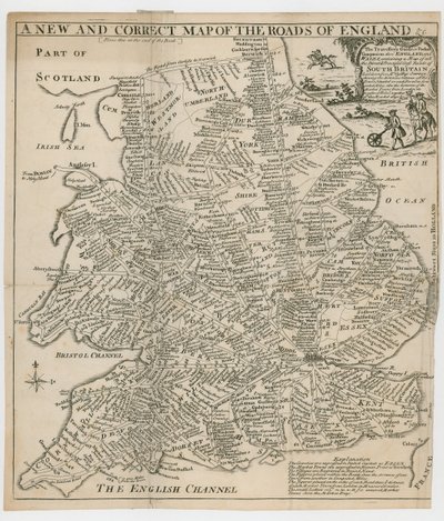 Nová a správná mapa silnic Anglie od English School