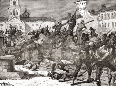 Republikánské povstání v Malaze ve Španělsku během Slavné revoluce ( La Gloriosa od English School