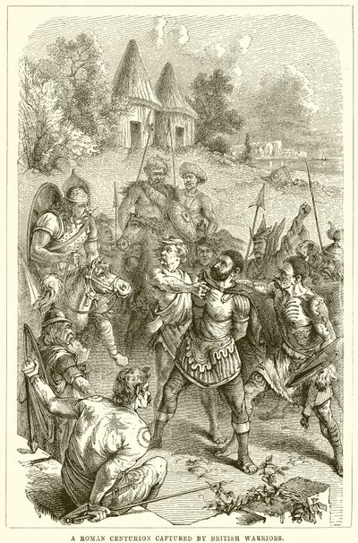 Římský centurion zajatý britskými válečníky od English School