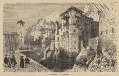 Španělské město, Granada (rytina) od English School