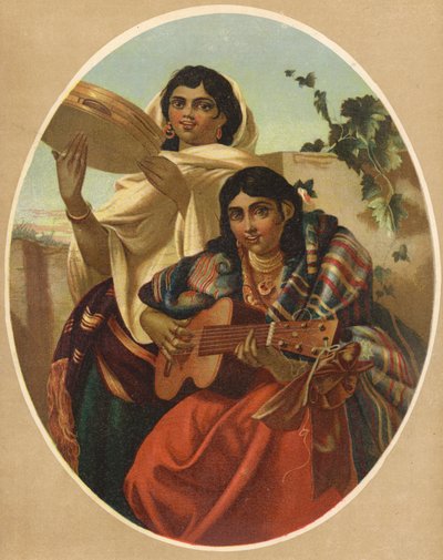 Španělský duet (chromolitho) od English School
