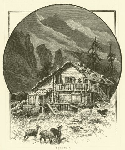 Švýcarská chata (rytina) od English School