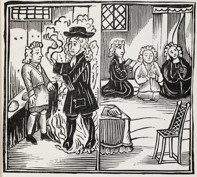 Hrozné a sezónní varování pro mladé muže, ilustrace z Chap-books of the Eighteenth Century od Johna Ashtona, hospoda. 1882 od English School