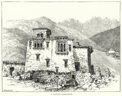 Tibetská farma (rytina) od English School