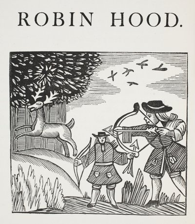 A True Tale of Robin Hood, ilustrace z Chap-books of the Eighteenth Century od Johna Ashtona, pub. 1882 od English School