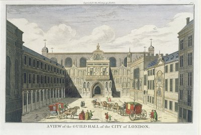 Pohled na Guild Hall of the City of London, z Historie Londýna, konec 18. století od English School