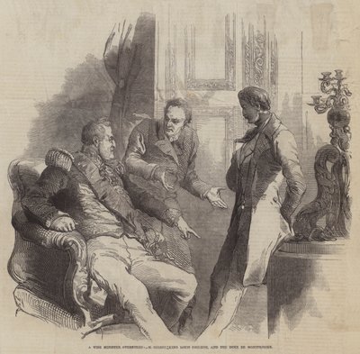 Moudrý ministr přehlasoval, M. Guizot King Louis Philippe a Duke de Montpensier (rytina) od English School