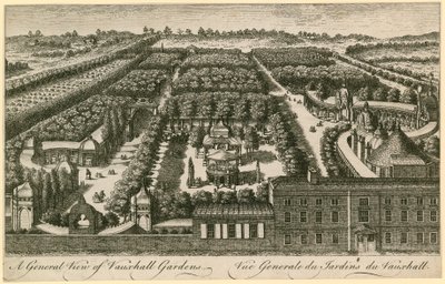 Celkový pohled na Vauxhall Gardens, Londýn od English School
