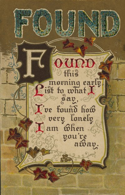 Eine Grußkartenbotschaft an einen Freund oder Geliebten von English School