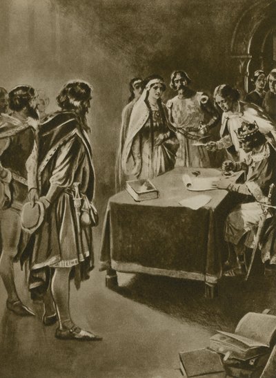 Královská královská listina o těžbě uhlí (hlubotisk) od English School