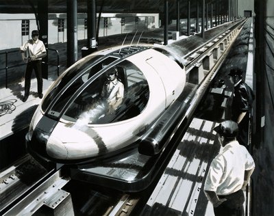 Testovací vozidlo maglev v Japonsku od English School