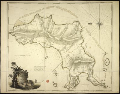 Nová a přesná mapa ostrova Carriacou v Západní Indii od English School