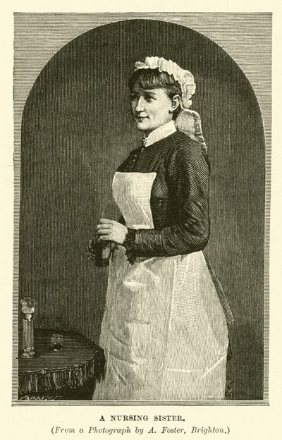 Ošetřující sestra (rytina) od English School