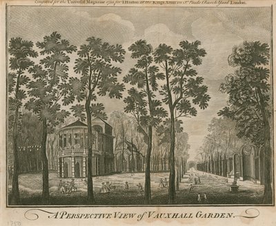 Perspektivní pohled na Vauxhall Garden, Londýn od English School