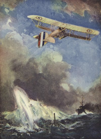 Hydroplán bombarduje ponorku od English School