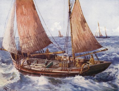 Trawler na moři (barva litho) od English School