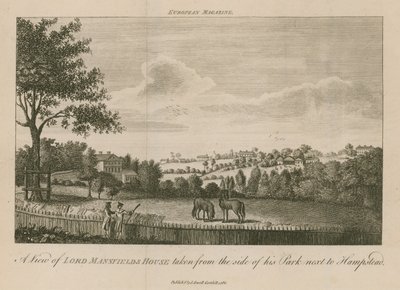 Pohled na Lord Mansfields House pořízený ze strany jeho parku vedle Hampsteadu od English School