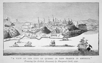 Pohled na město Quebec v Nové Francii v Americe od English School