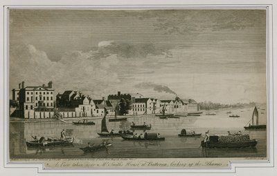 Pohled pořízený poblíž domu pana Smithse v Battersea při pohledu na Temži od English School