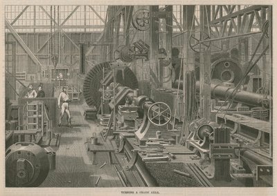Návštěva Penns Marine Engine Factory v Greenwichi v Londýně; Otáčení klikové nápravy od English School
