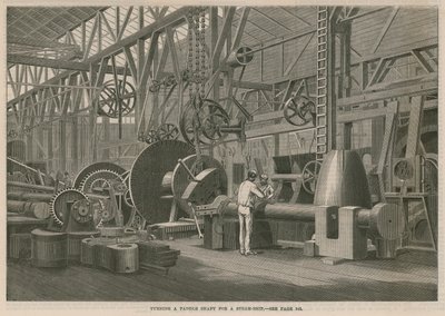 Návštěva Penns Marine Engine Factory v Greenwichi v Londýně; Soustružení lopatkového hřídele pro parní loď od English School