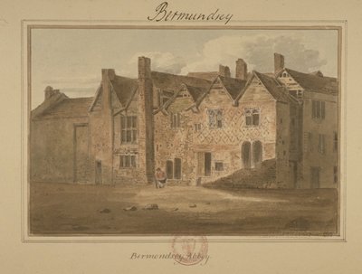 Abbey of St Saviour, Bermondsey, 1809 (wc na papíře) od English School
