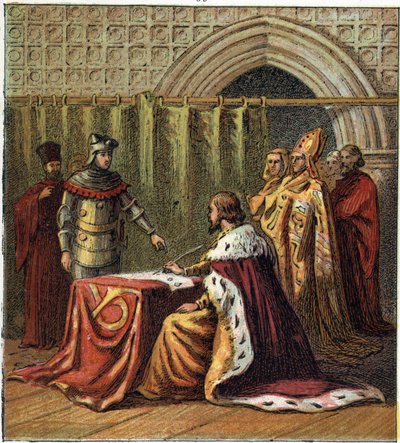 Abdikace anglického krále Richarda II. (1367-1400) v roce 1399 ve prospěch jeho bratrance Jindřicha (Anglického Jindřicha IV. od English School