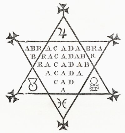 Abrakadabra, z knihy The Ingoldsby Legends or Mirth and Marvels, kterou napsal Thomas Ingoldsby a která vyšla v roce 1865. od English School