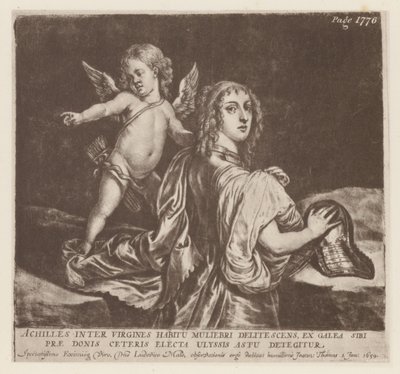 Achilles a Cupid (litho) od English School