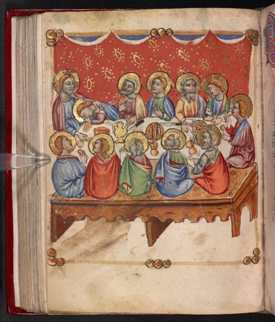 Přidat. 17466, f.107v Poslední večeře od English School